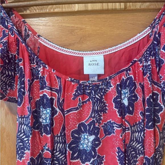 Knox Rose Coral and Navy Floral Maxi Dress - Picture 2 of 5